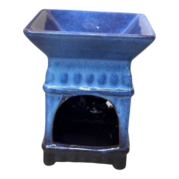 Pottery Ceramic Blue Star & Moon Cutout Wax Melt Warmer Celestial Cottagecore - Picture 2 of 7